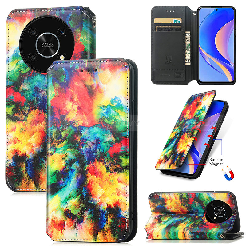 Custodia Portafoglio In Pelle Fantasia Modello Cover con Supporto S02D per Huawei Nova Y90