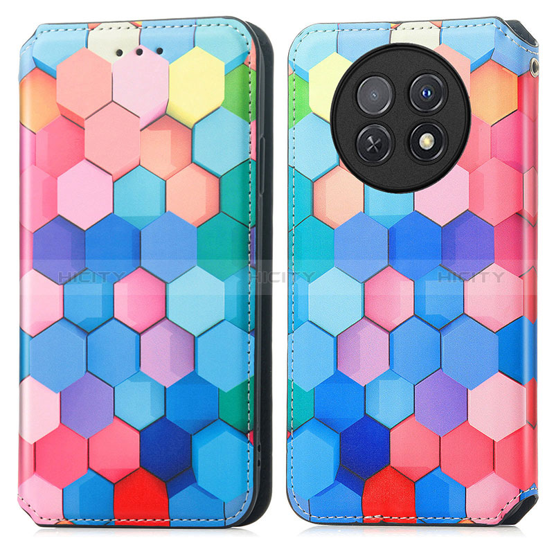 Custodia Portafoglio In Pelle Fantasia Modello Cover con Supporto S02D per Huawei Nova Y91 Colorato