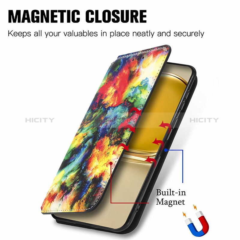 Custodia Portafoglio In Pelle Fantasia Modello Cover con Supporto S02D per Huawei P50