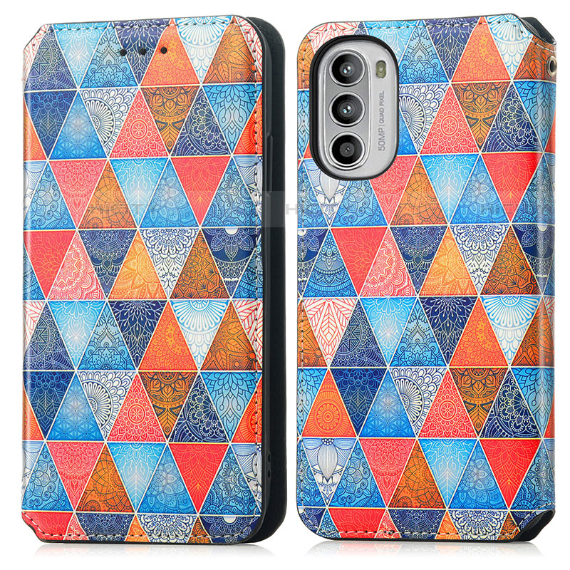 Custodia Portafoglio In Pelle Fantasia Modello Cover con Supporto S02D per Motorola Moto Edge (2022) 5G