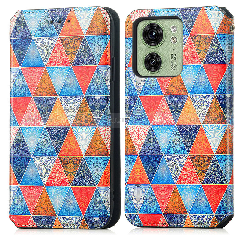 Custodia Portafoglio In Pelle Fantasia Modello Cover con Supporto S02D per Motorola Moto Edge (2023) 5G