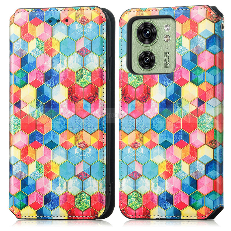 Custodia Portafoglio In Pelle Fantasia Modello Cover con Supporto S02D per Motorola Moto Edge (2023) 5G