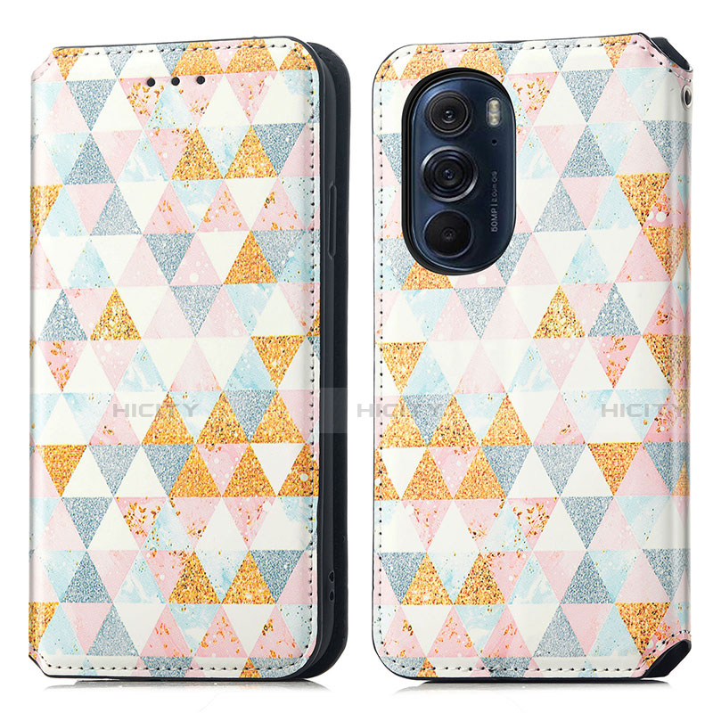 Custodia Portafoglio In Pelle Fantasia Modello Cover con Supporto S02D per Motorola Moto Edge 30 Pro 5G