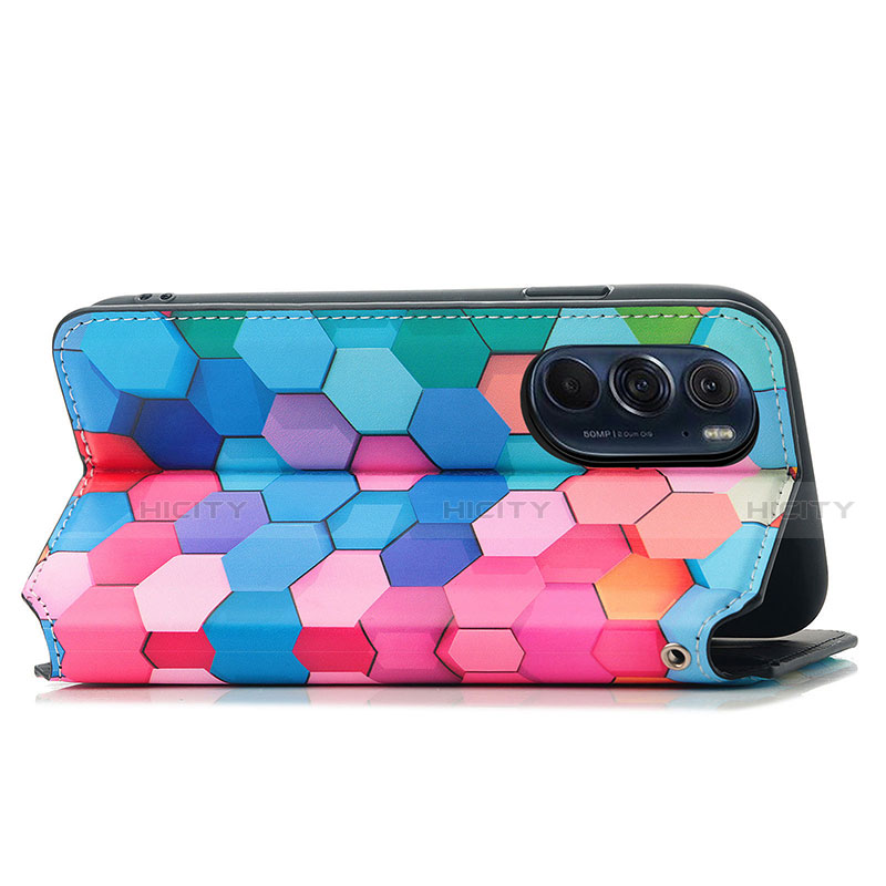 Custodia Portafoglio In Pelle Fantasia Modello Cover con Supporto S02D per Motorola Moto Edge 30 Pro 5G