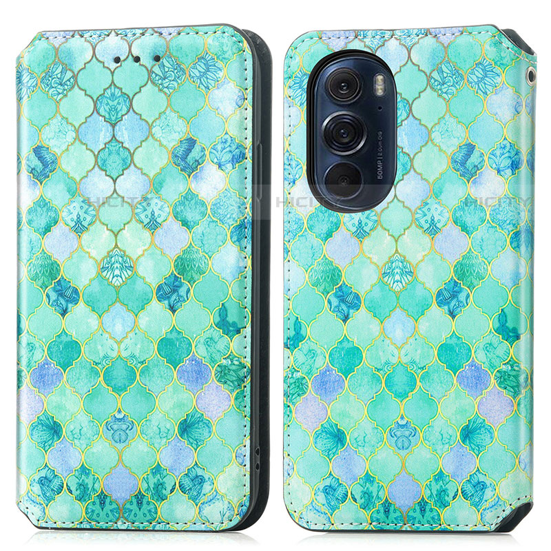 Custodia Portafoglio In Pelle Fantasia Modello Cover con Supporto S02D per Motorola Moto Edge Plus (2022) 5G