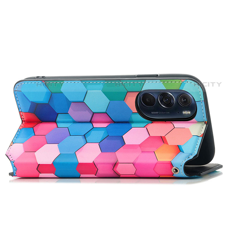 Custodia Portafoglio In Pelle Fantasia Modello Cover con Supporto S02D per Motorola Moto Edge Plus (2022) 5G