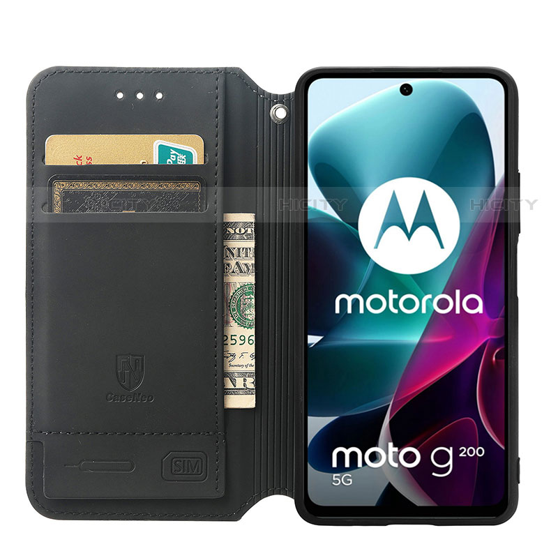 Custodia Portafoglio In Pelle Fantasia Modello Cover con Supporto S02D per Motorola Moto Edge S30 5G