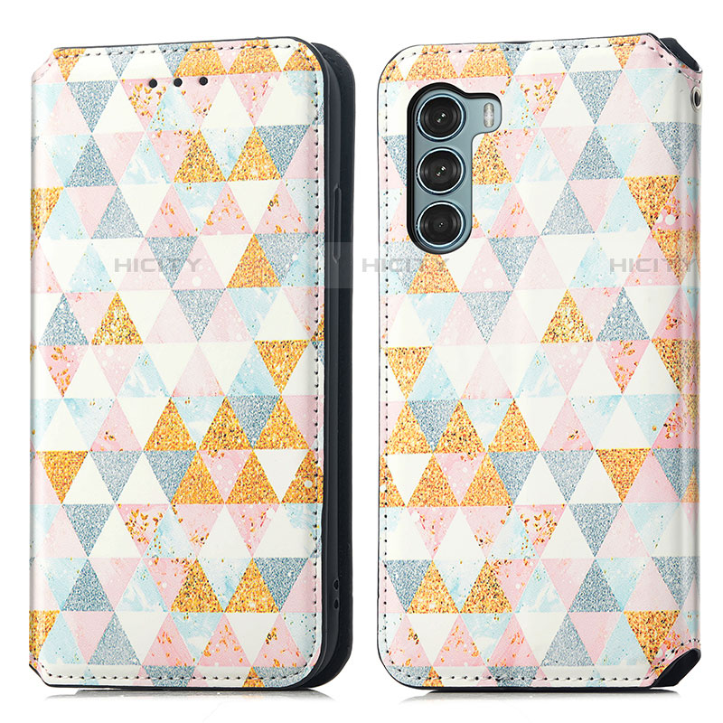 Custodia Portafoglio In Pelle Fantasia Modello Cover con Supporto S02D per Motorola Moto Edge S30 5G