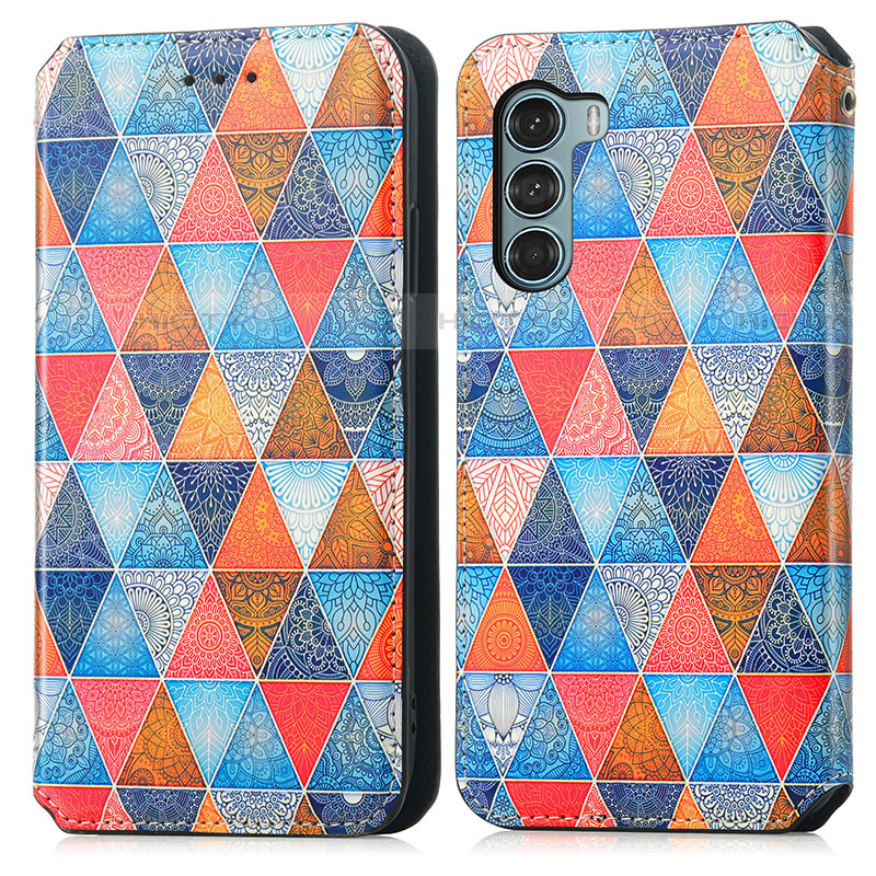 Custodia Portafoglio In Pelle Fantasia Modello Cover con Supporto S02D per Motorola Moto Edge S30 5G