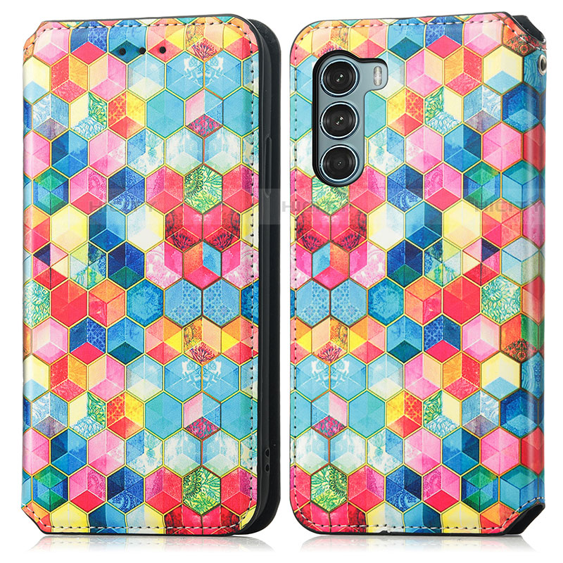 Custodia Portafoglio In Pelle Fantasia Modello Cover con Supporto S02D per Motorola Moto Edge S30 5G