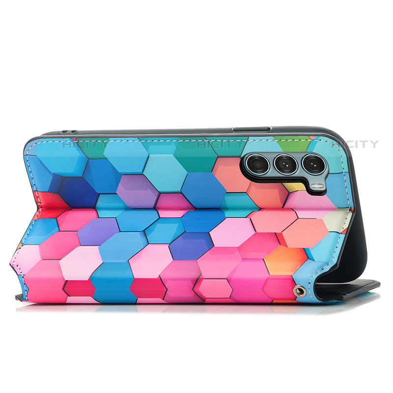 Custodia Portafoglio In Pelle Fantasia Modello Cover con Supporto S02D per Motorola Moto Edge S30 5G