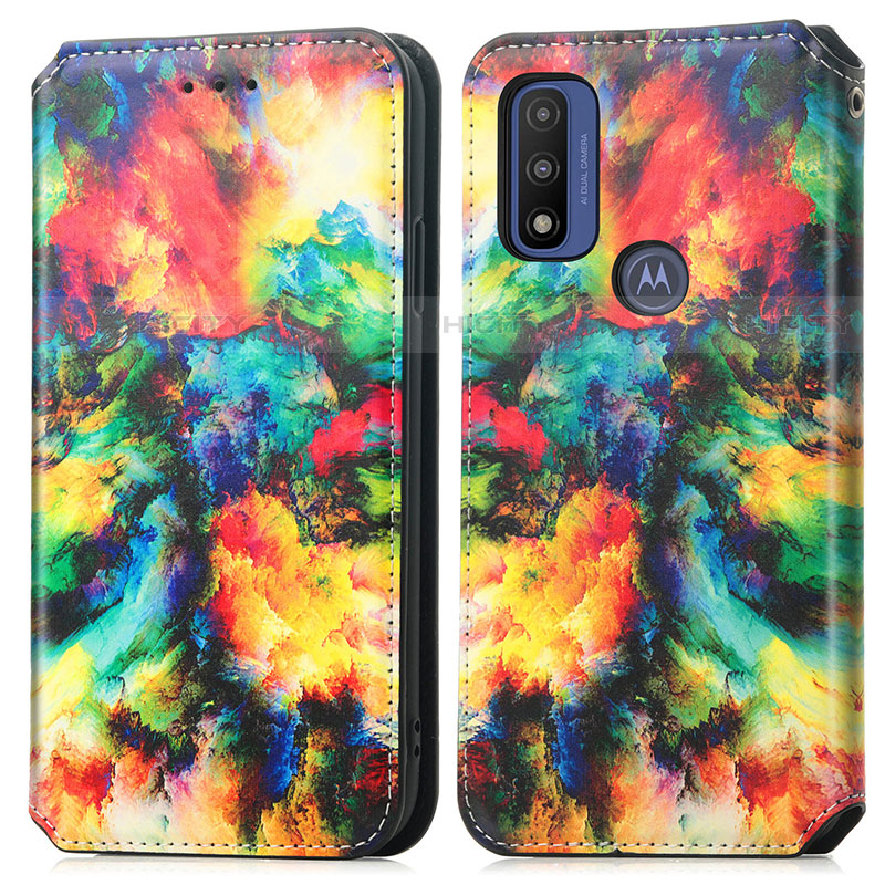 Custodia Portafoglio In Pelle Fantasia Modello Cover con Supporto S02D per Motorola Moto G Pure