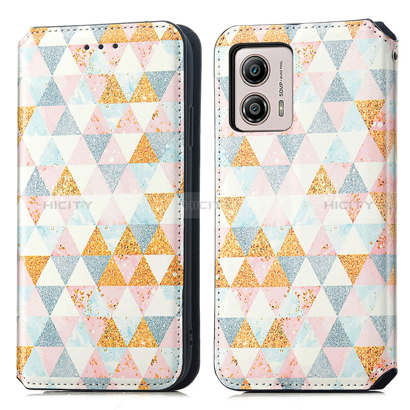 Custodia Portafoglio In Pelle Fantasia Modello Cover con Supporto S02D per Motorola Moto G53 5G