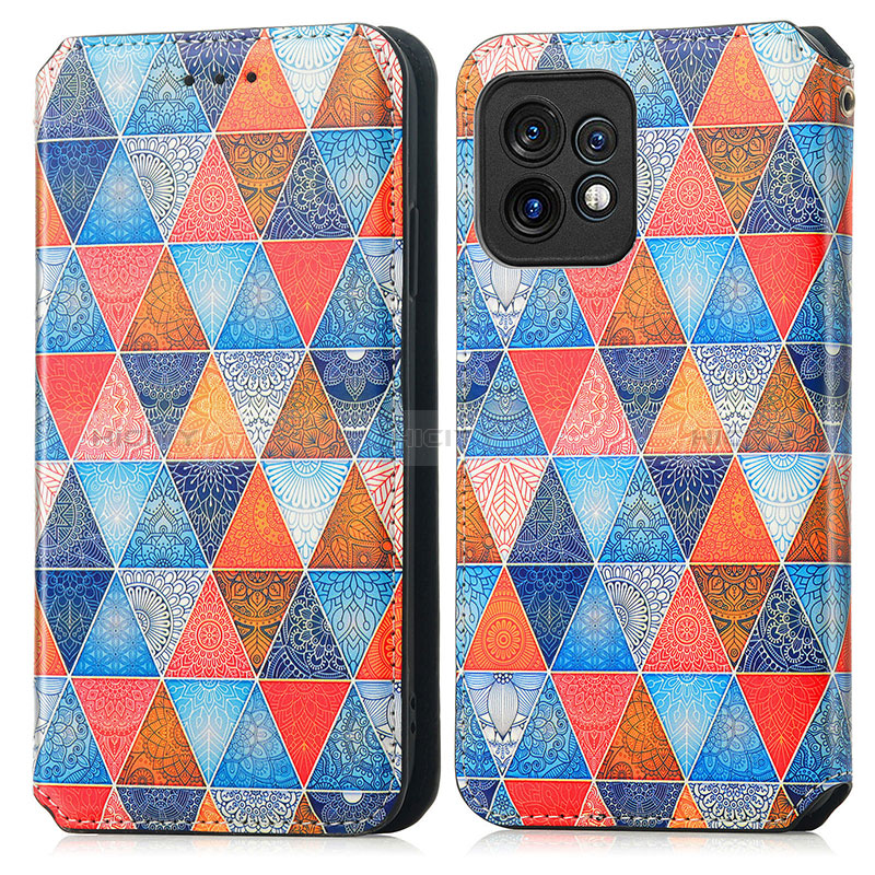 Custodia Portafoglio In Pelle Fantasia Modello Cover con Supporto S02D per Motorola Moto X40 5G