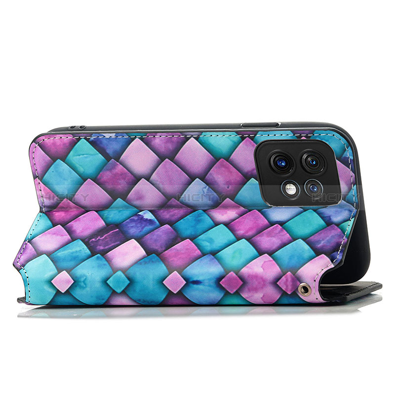 Custodia Portafoglio In Pelle Fantasia Modello Cover con Supporto S02D per Motorola Moto X40 5G