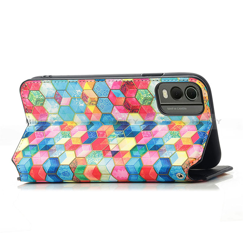 Custodia Portafoglio In Pelle Fantasia Modello Cover con Supporto S02D per Nokia C32