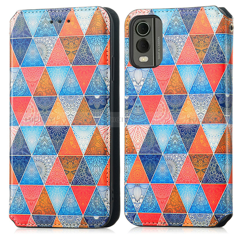 Custodia Portafoglio In Pelle Fantasia Modello Cover con Supporto S02D per Nokia C32