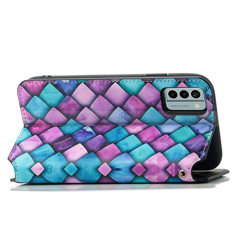 Custodia Portafoglio In Pelle Fantasia Modello Cover con Supporto S02D per Nokia G22