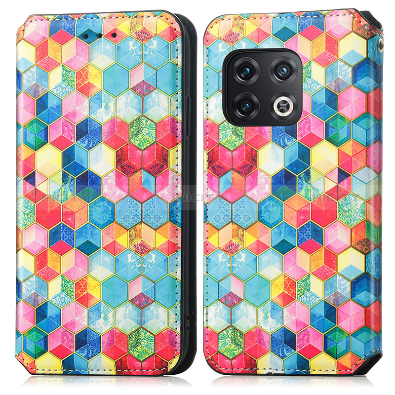 Custodia Portafoglio In Pelle Fantasia Modello Cover con Supporto S02D per OnePlus 10 Pro 5G