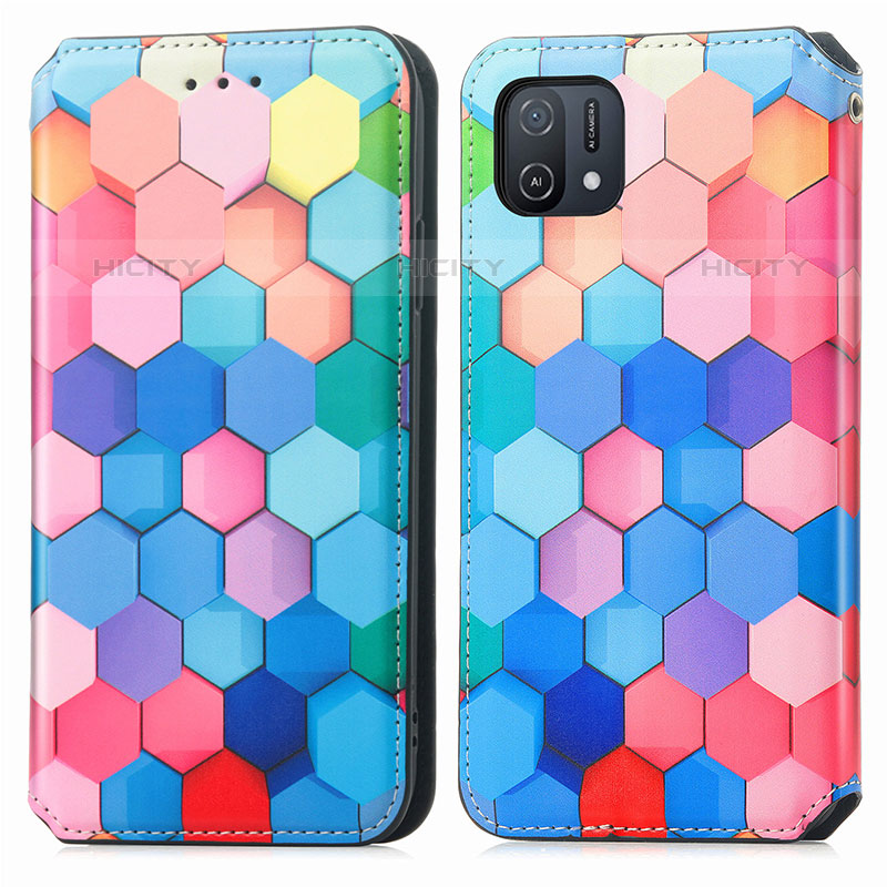 Custodia Portafoglio In Pelle Fantasia Modello Cover con Supporto S02D per Oppo A16K Colorato