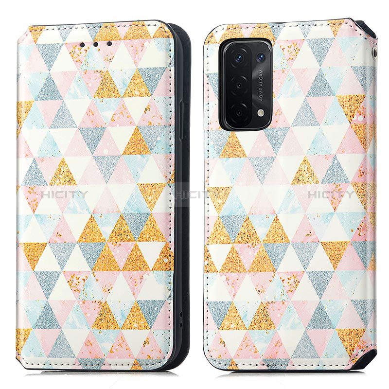 Custodia Portafoglio In Pelle Fantasia Modello Cover con Supporto S02D per Oppo A74 5G