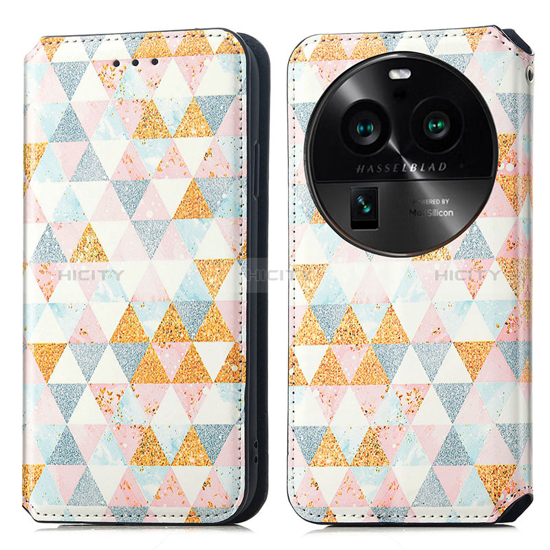 Custodia Portafoglio In Pelle Fantasia Modello Cover con Supporto S02D per Oppo Find X6 5G