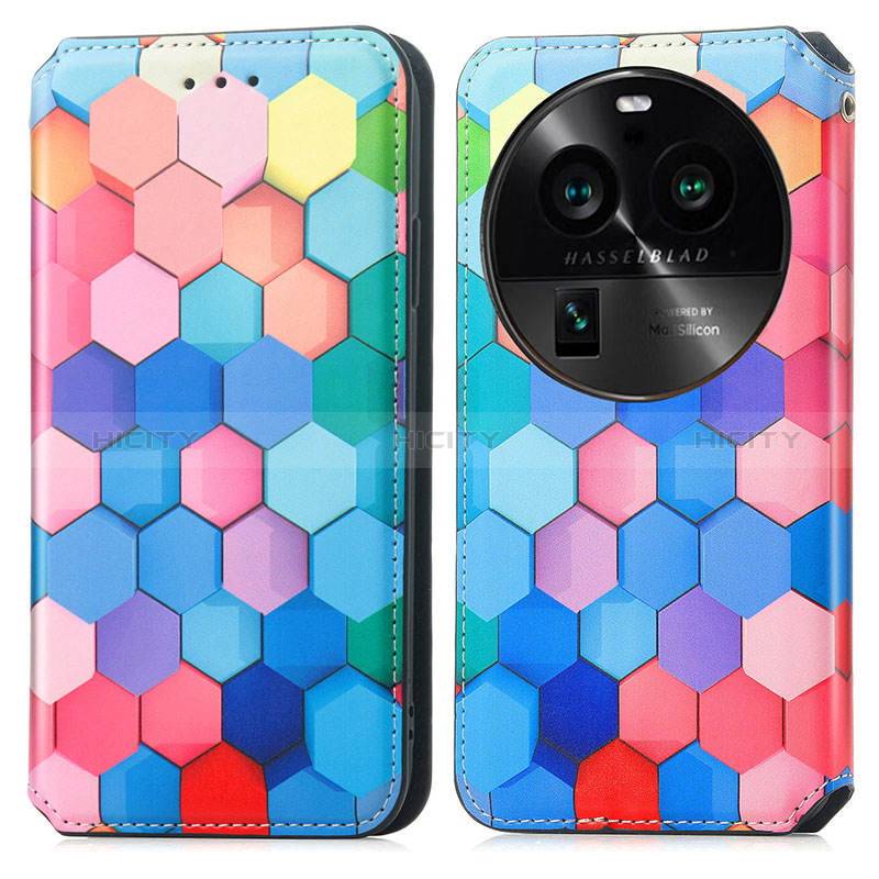 Custodia Portafoglio In Pelle Fantasia Modello Cover con Supporto S02D per Oppo Find X6 5G