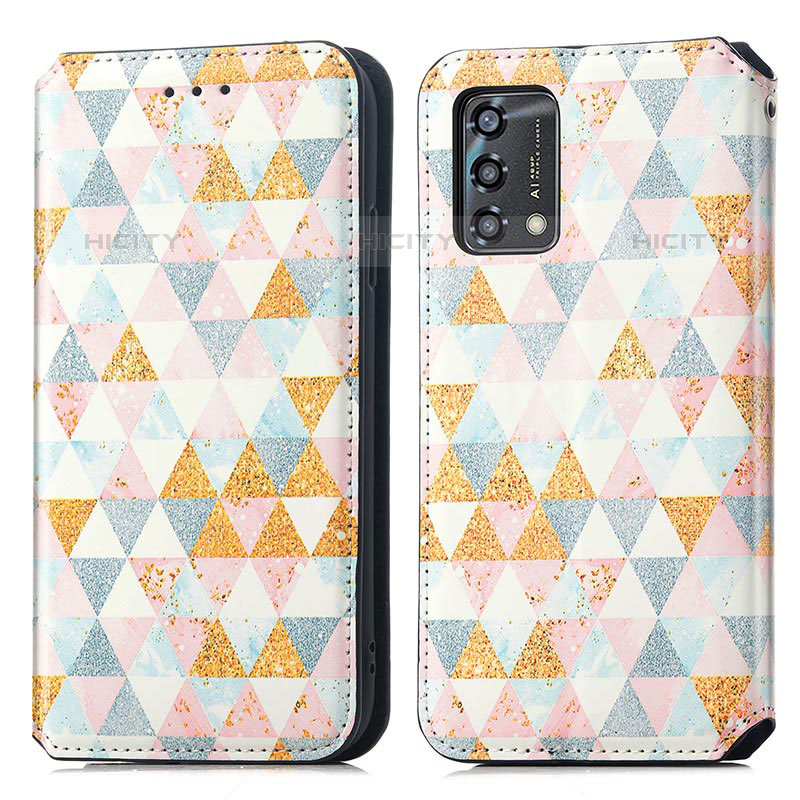 Custodia Portafoglio In Pelle Fantasia Modello Cover con Supporto S02D per Oppo Reno6 Lite