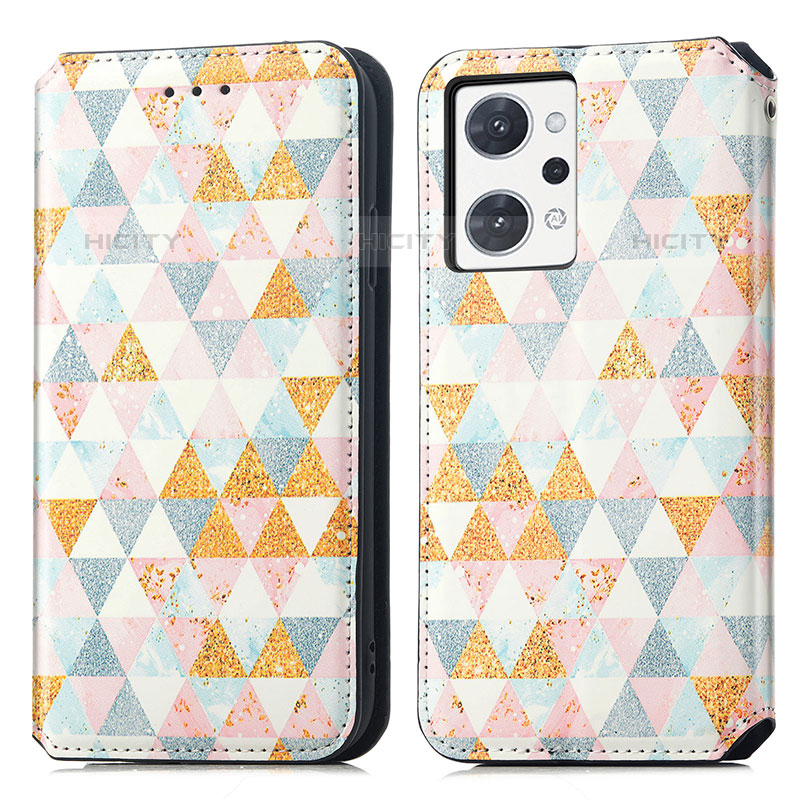 Custodia Portafoglio In Pelle Fantasia Modello Cover con Supporto S02D per Oppo Reno7 A