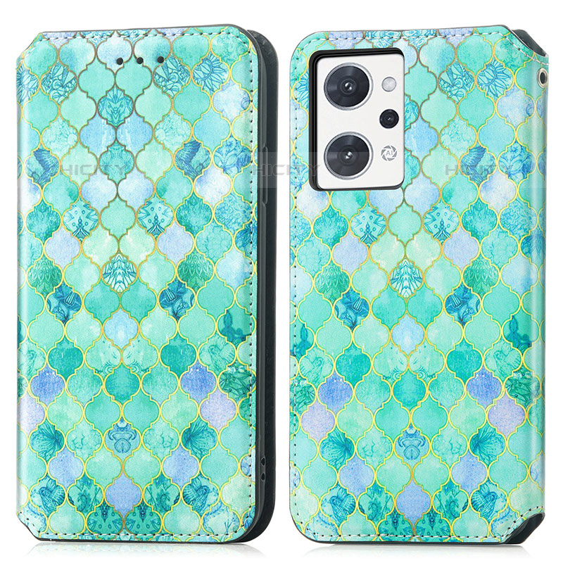 Custodia Portafoglio In Pelle Fantasia Modello Cover con Supporto S02D per Oppo Reno7 A