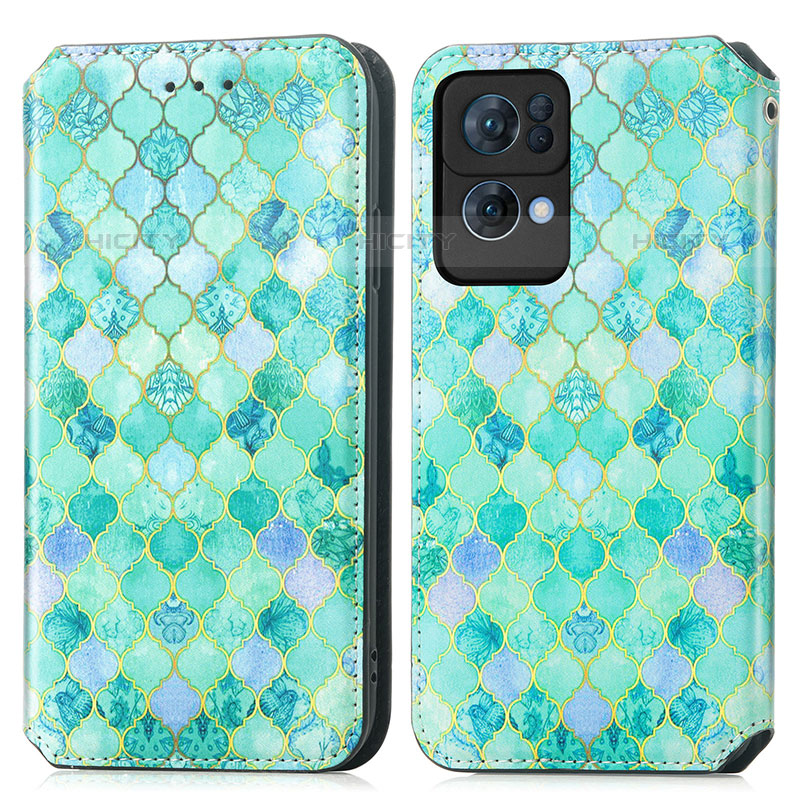 Custodia Portafoglio In Pelle Fantasia Modello Cover con Supporto S02D per Oppo Reno7 Pro 5G