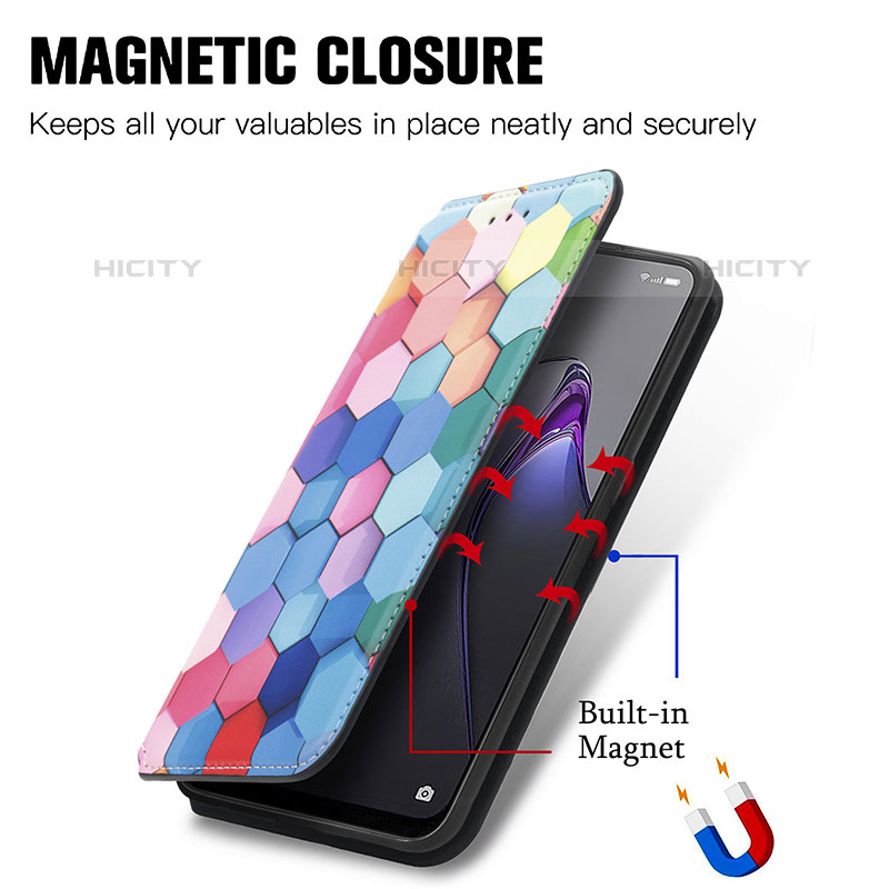 Custodia Portafoglio In Pelle Fantasia Modello Cover con Supporto S02D per Oppo Reno8 5G