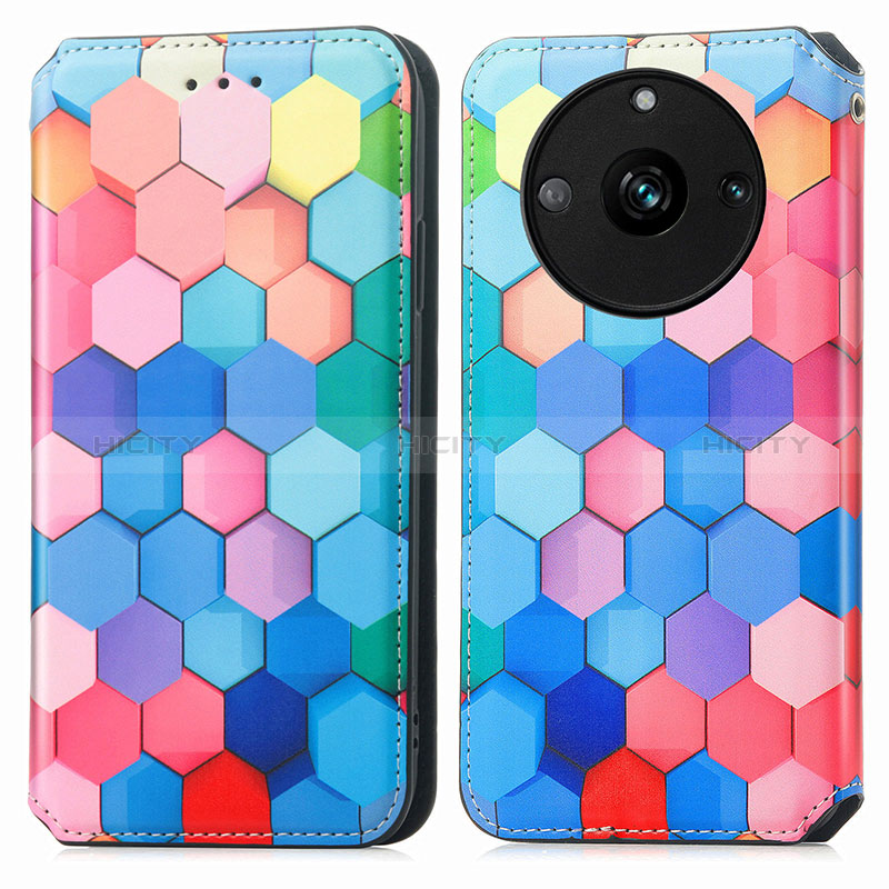 Custodia Portafoglio In Pelle Fantasia Modello Cover con Supporto S02D per Realme 11 Pro+ Plus 5G Colorato