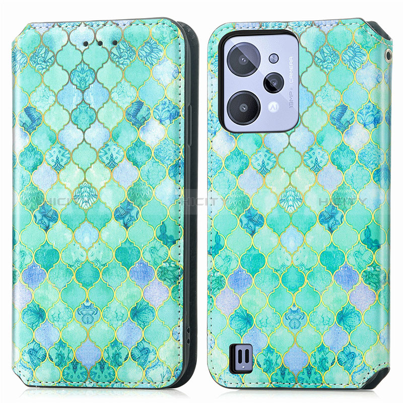 Custodia Portafoglio In Pelle Fantasia Modello Cover con Supporto S02D per Realme C31