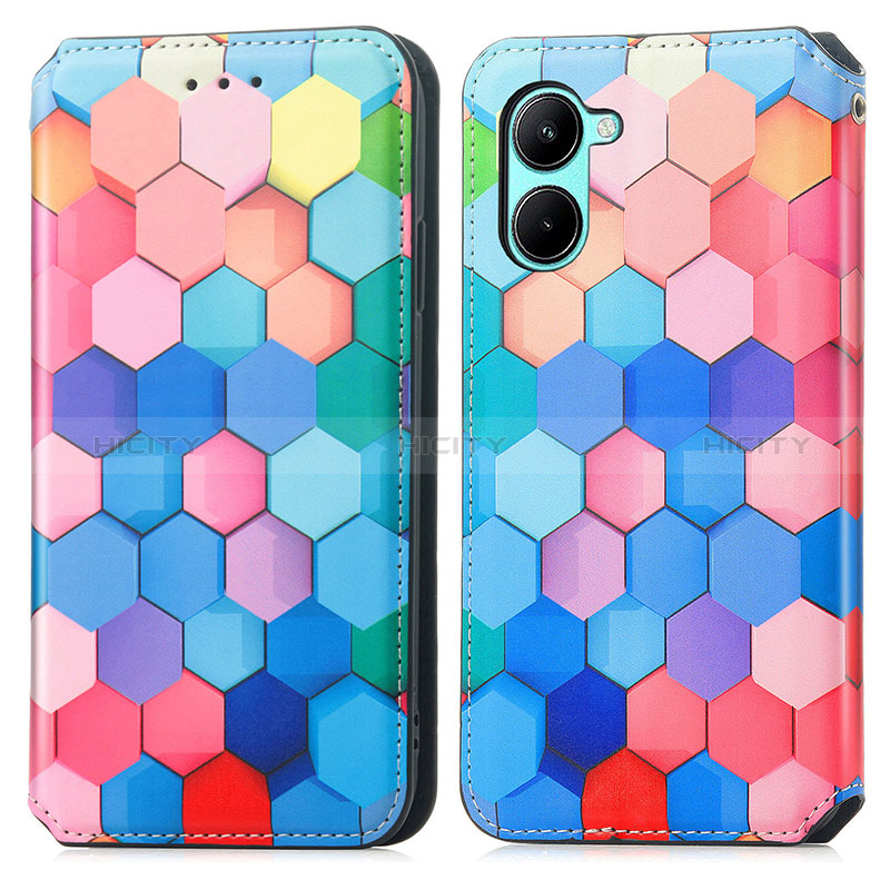 Custodia Portafoglio In Pelle Fantasia Modello Cover con Supporto S02D per Realme C33