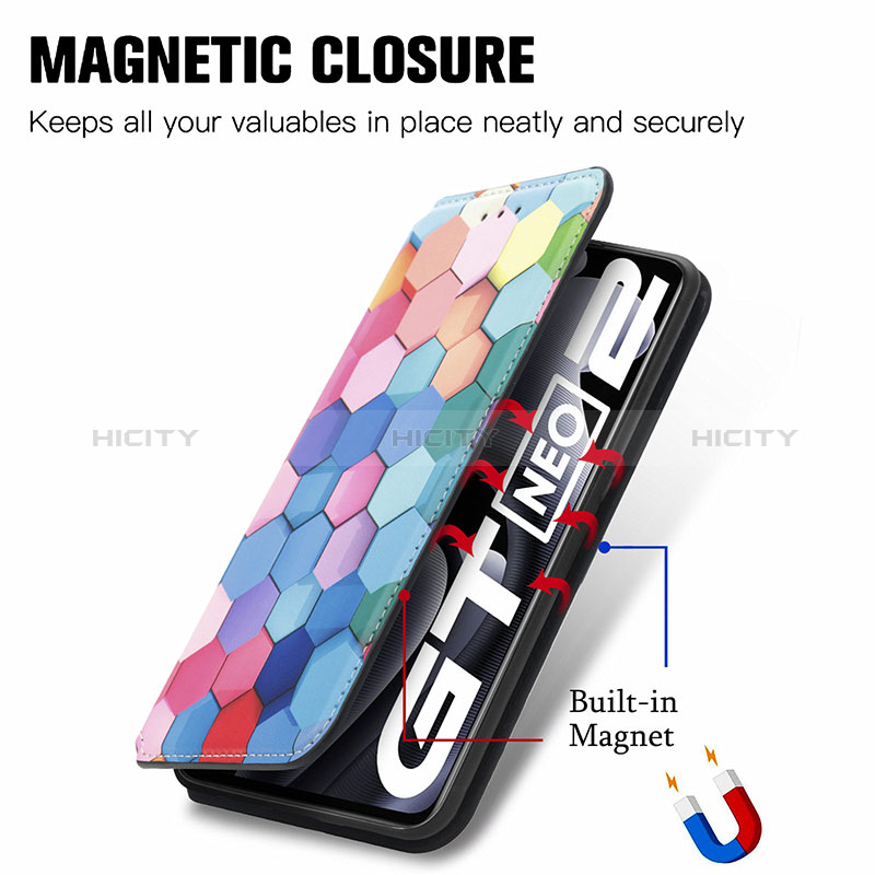 Custodia Portafoglio In Pelle Fantasia Modello Cover con Supporto S02D per Realme GT2 5G