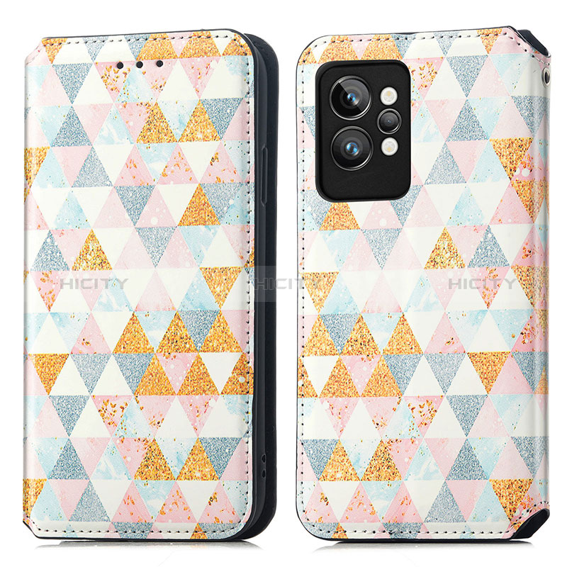 Custodia Portafoglio In Pelle Fantasia Modello Cover con Supporto S02D per Realme GT2 Pro 5G