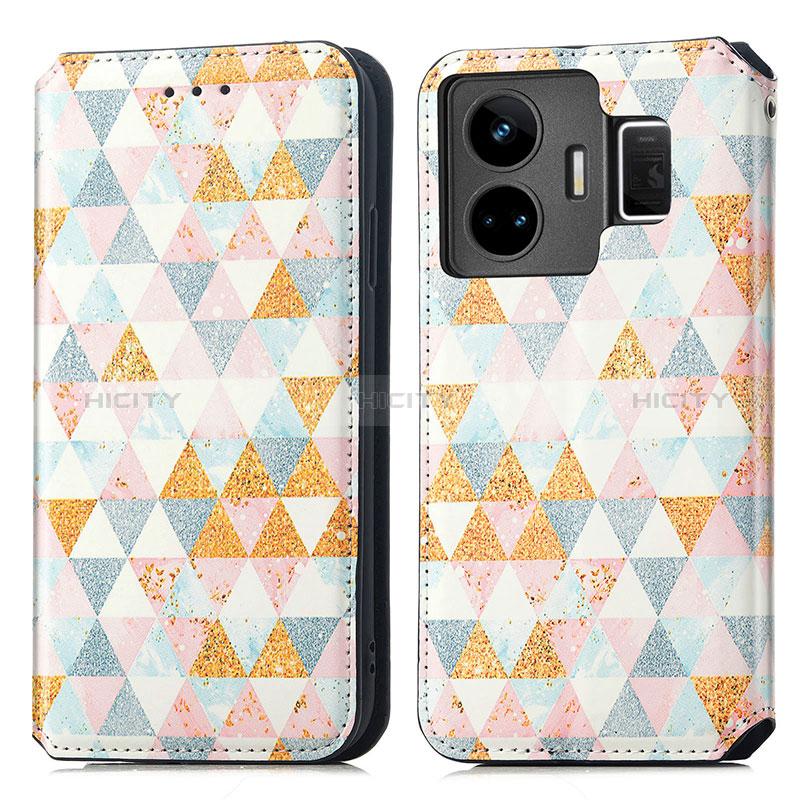 Custodia Portafoglio In Pelle Fantasia Modello Cover con Supporto S02D per Realme GT3 5G