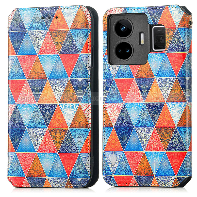 Custodia Portafoglio In Pelle Fantasia Modello Cover con Supporto S02D per Realme GT3 5G