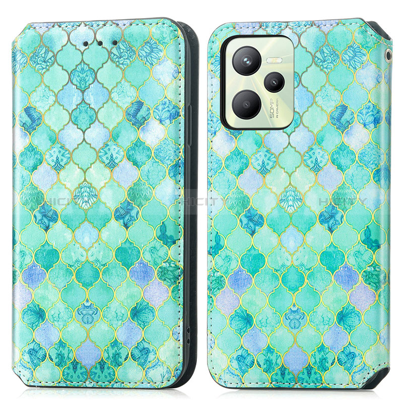 Custodia Portafoglio In Pelle Fantasia Modello Cover con Supporto S02D per Realme Narzo 50A Prime