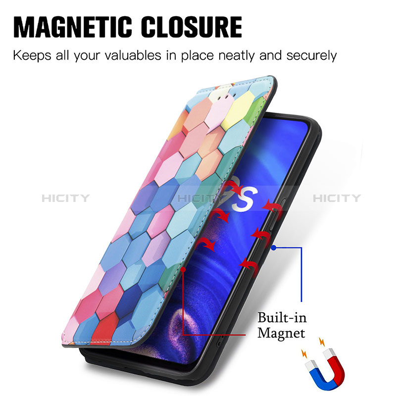 Custodia Portafoglio In Pelle Fantasia Modello Cover con Supporto S02D per Realme Q3s 5G