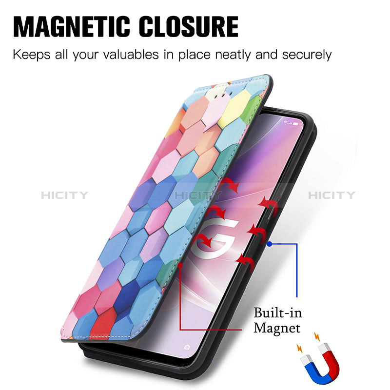 Custodia Portafoglio In Pelle Fantasia Modello Cover con Supporto S02D per Realme Q5i 5G