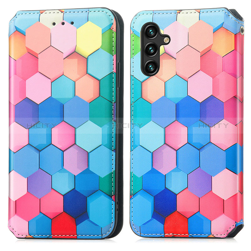 Custodia Portafoglio In Pelle Fantasia Modello Cover con Supporto S02D per Samsung Galaxy A04s