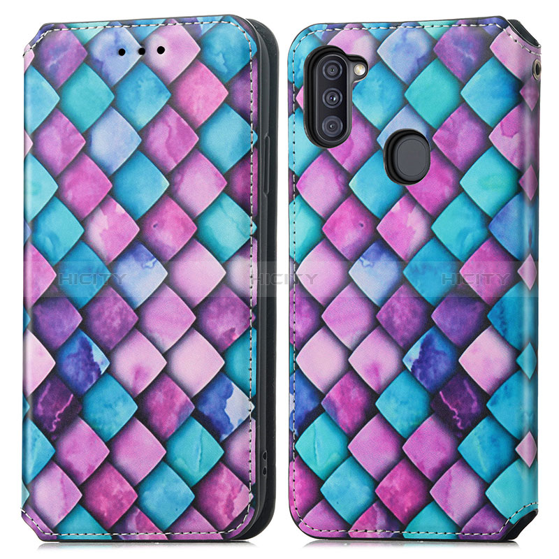 Custodia Portafoglio In Pelle Fantasia Modello Cover con Supporto S02D per Samsung Galaxy A11