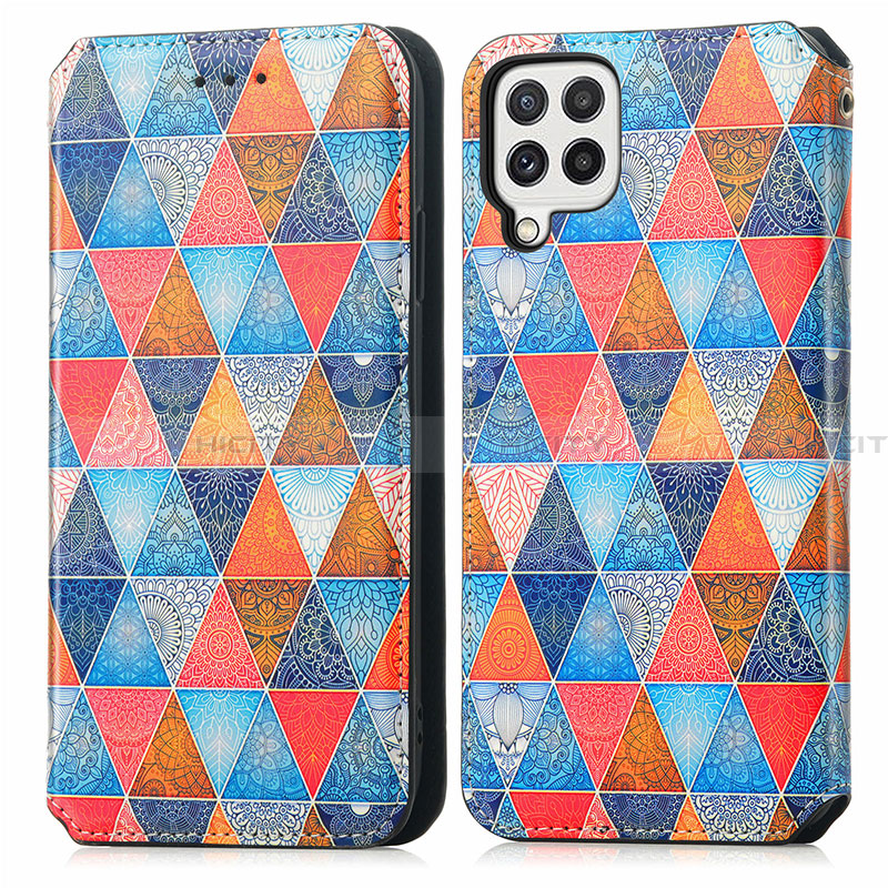 Custodia Portafoglio In Pelle Fantasia Modello Cover con Supporto S02D per Samsung Galaxy A22 4G