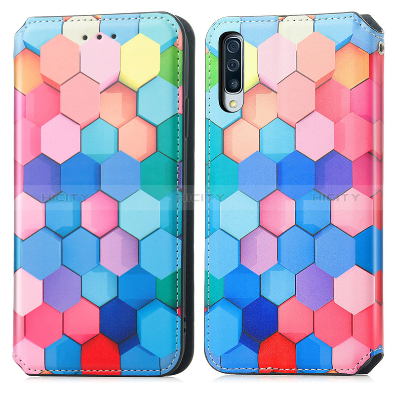 Custodia Portafoglio In Pelle Fantasia Modello Cover con Supporto S02D per Samsung Galaxy A30S