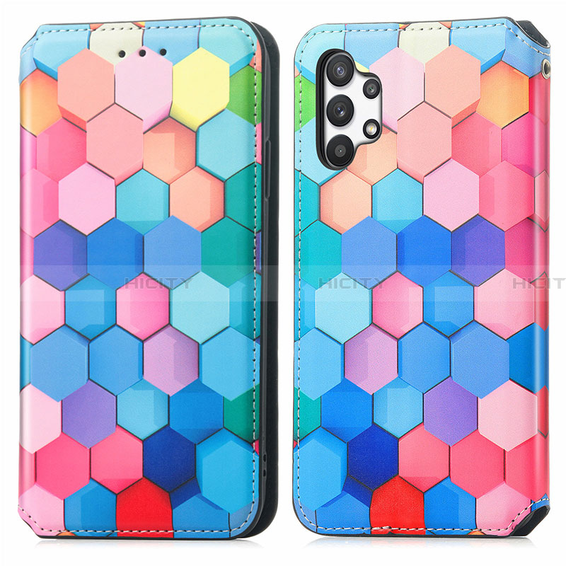 Custodia Portafoglio In Pelle Fantasia Modello Cover con Supporto S02D per Samsung Galaxy A32 4G