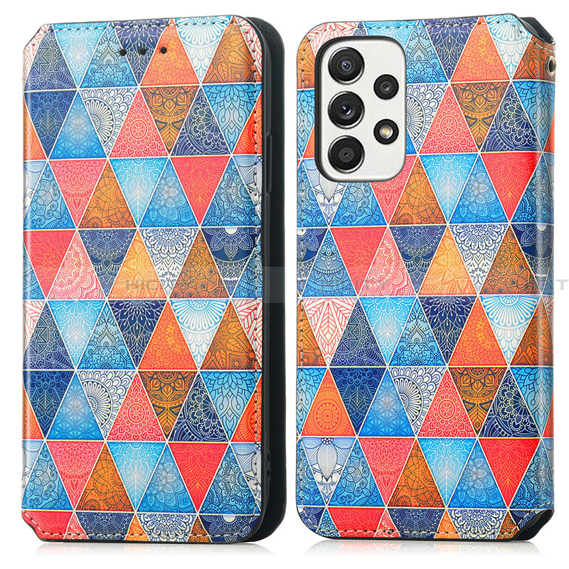 Custodia Portafoglio In Pelle Fantasia Modello Cover con Supporto S02D per Samsung Galaxy A33 5G