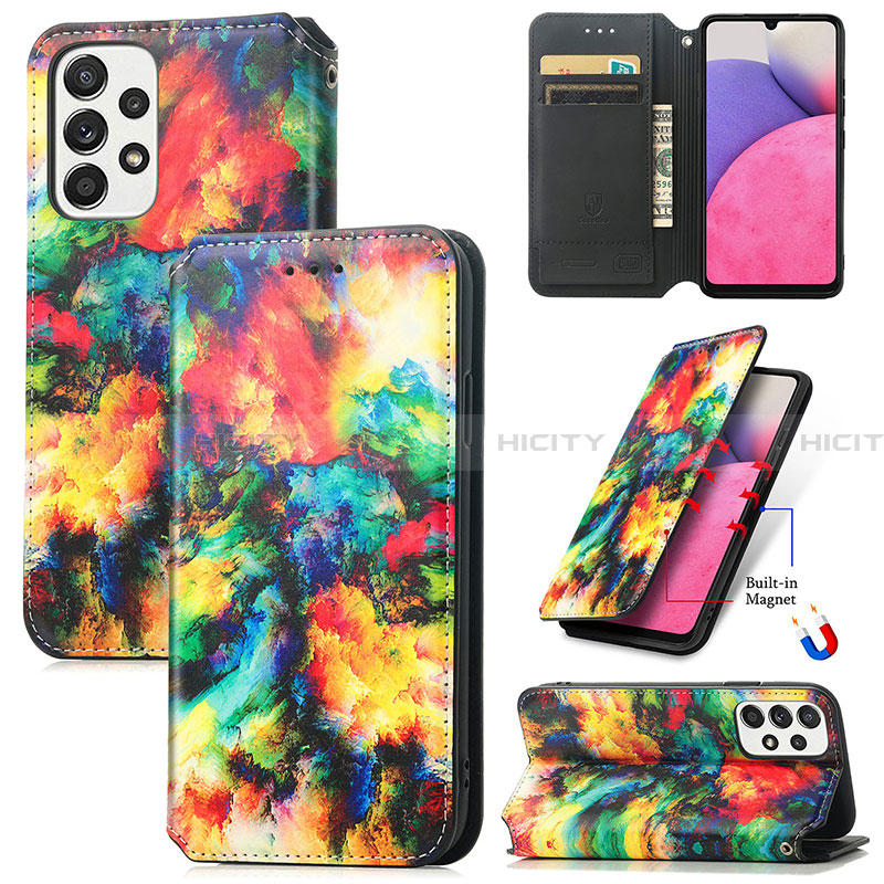 Custodia Portafoglio In Pelle Fantasia Modello Cover con Supporto S02D per Samsung Galaxy A33 5G