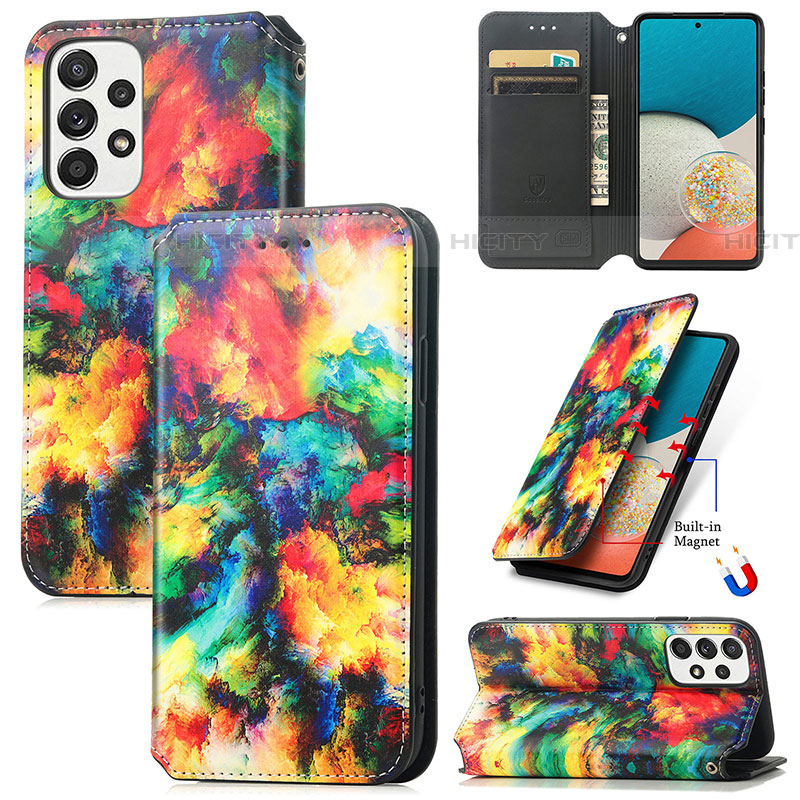 Custodia Portafoglio In Pelle Fantasia Modello Cover con Supporto S02D per Samsung Galaxy A53 5G